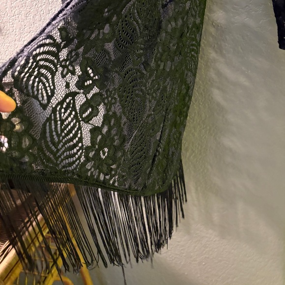 Vintage Black Lace Fringe Jacket Size Medium - Picture 6 of 11